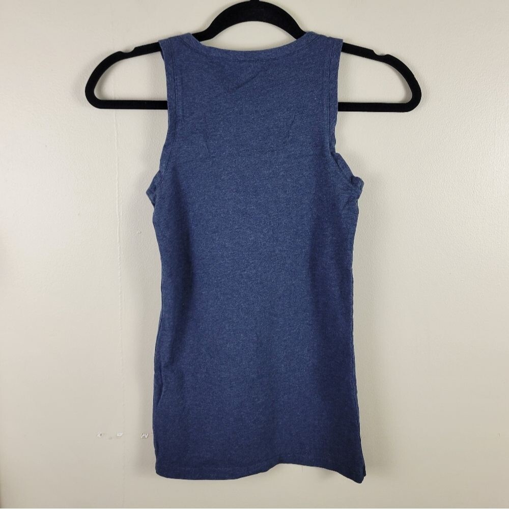 🎈Pact Cool Stretch Fitted French Navy Blue Heather Tank Top - Picture 7 of 10